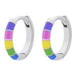 Earrings Rainbow Huggie, d 12 mm - UmaUmi