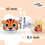 Earrings Tiger with Paw - UmaUmi