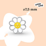 Earrings White - yellow Chamomile - UmaUmi