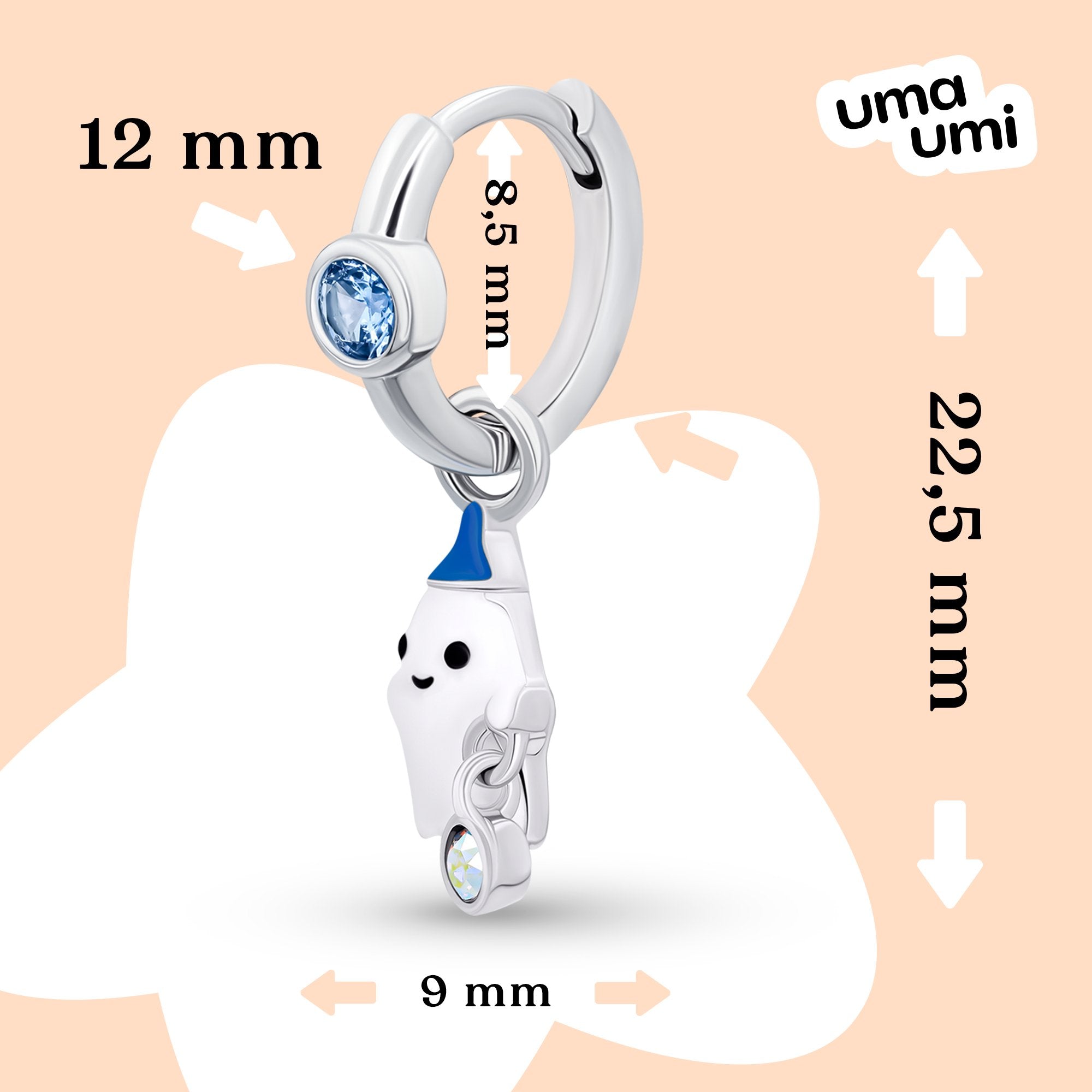 Earrings with pendants BOO the ghost - UmaUmi