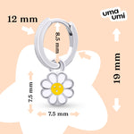 Earrings with pendants Chamomile, d 12 mm - UmaUmi