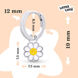 Earrings with pendants Chamomile, d 12 mm - UmaUmi