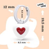 Earrings with pendants Heart in Heart, d 12 mm - UmaUmi