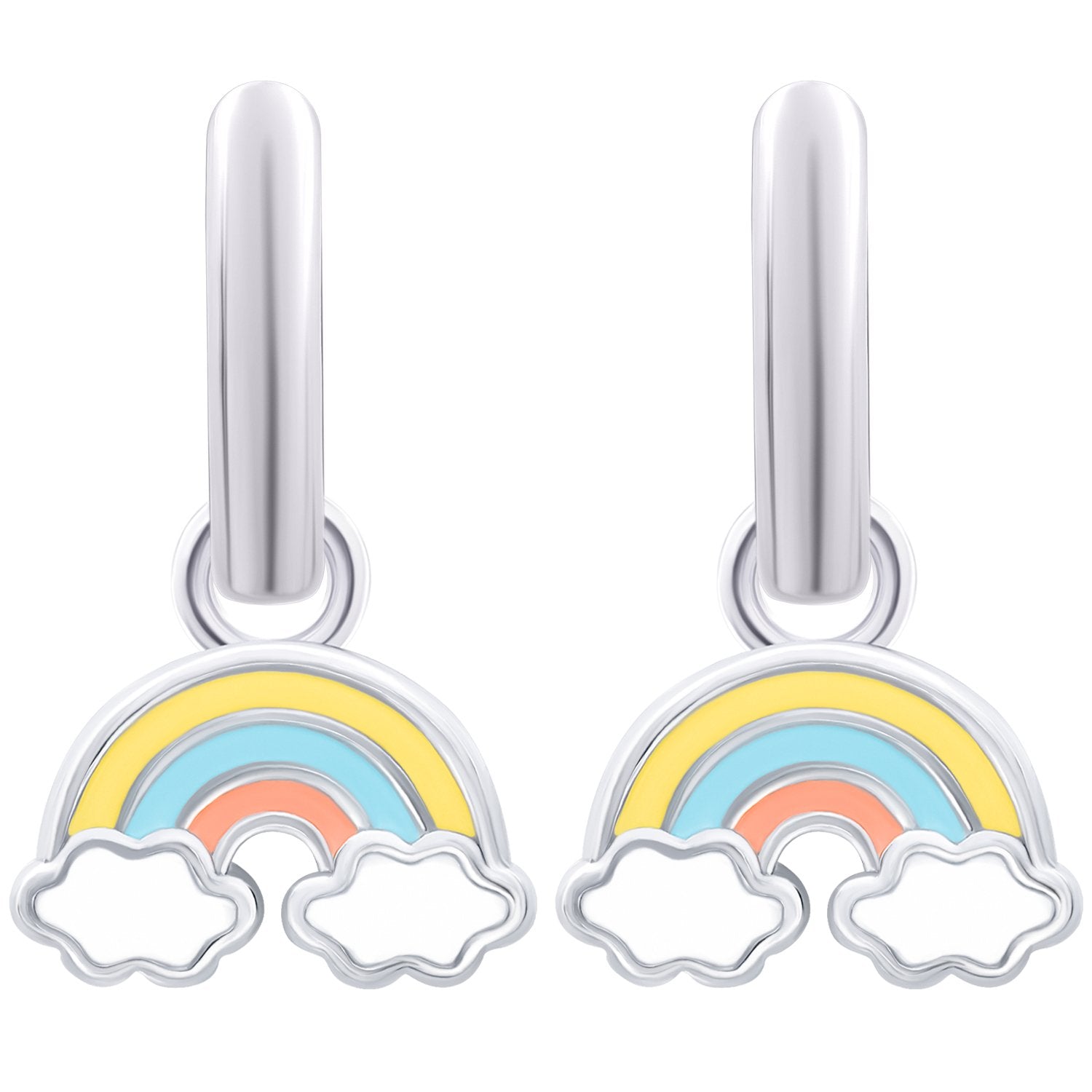 Earrings with pendants Rainbow, d 12 mm - UmaUmi