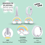 Earrings with pendants Rainbow, d 12 mm - UmaUmi