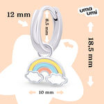 Earrings with pendants Rainbow, d 12 mm - UmaUmi