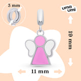 Pendant Angel with pink and white enamel - UmaUmi