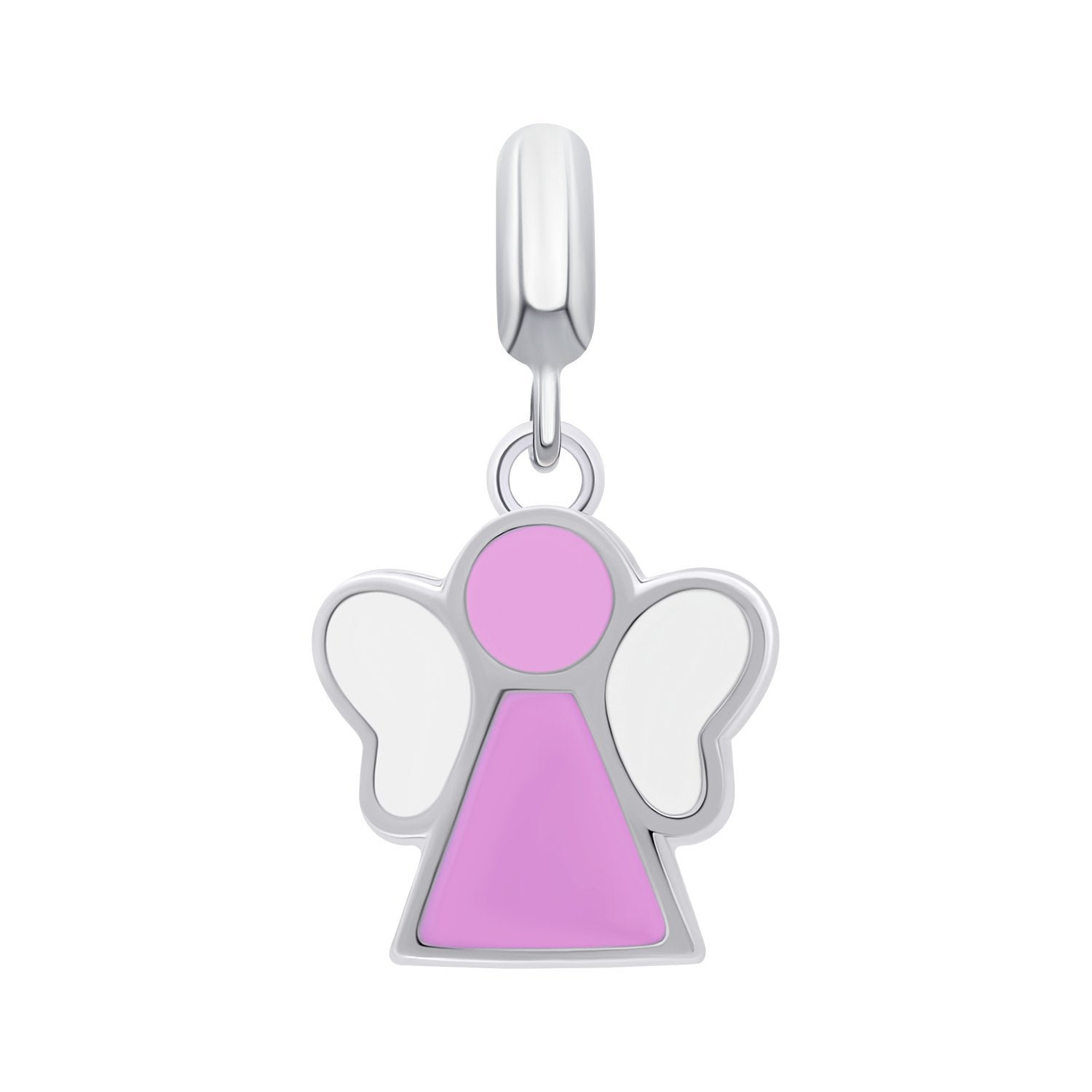 Pendant Angel with pink and white enamel - UmaUmi