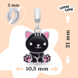 Pendant Black Cat with a Paw - UmaUmi