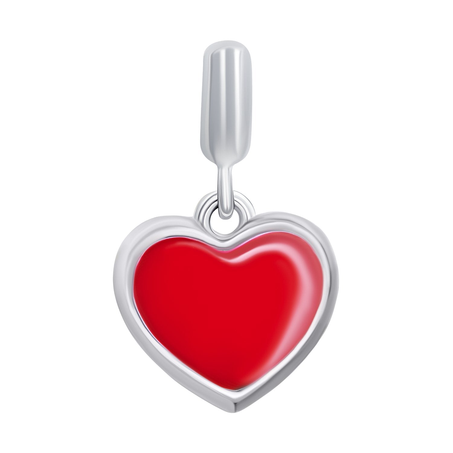 Pendant Heart with red enamel and cubic zirconia - UmaUmi