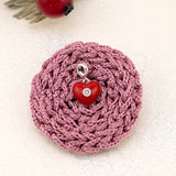 Pendant Heart with red enamel and cubic zirconia - UmaUmi