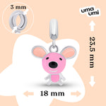 Pendant Mousie with pink enamel - UmaUmi