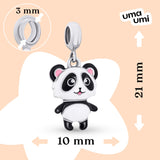 Pendant Panda with white - black and pink enamel - UmaUmi