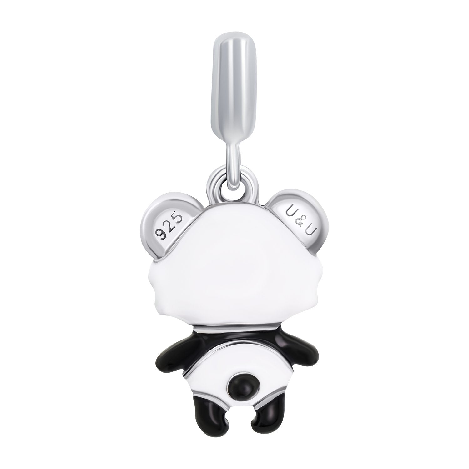 Pendant Panda with white - black and pink enamel - UmaUmi