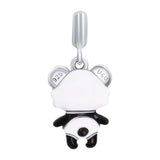 Pendant Panda with white - black and pink enamel - UmaUmi