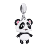 Pendant Panda with white - black and pink enamel - UmaUmi