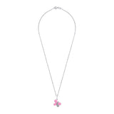 Pendant Shiny Butterfly with pink enamel and cubic zirconia - UmaUmi