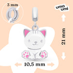 Pendant White Cat with a Paw - UmaUmi