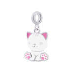 Pendant White Cat with a Paw - UmaUmi