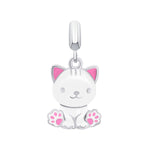 Pendant White Cat with a Paw - UmaUmi