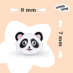 Stud earrings Panda with white - black and pink enamel - UmaUmi