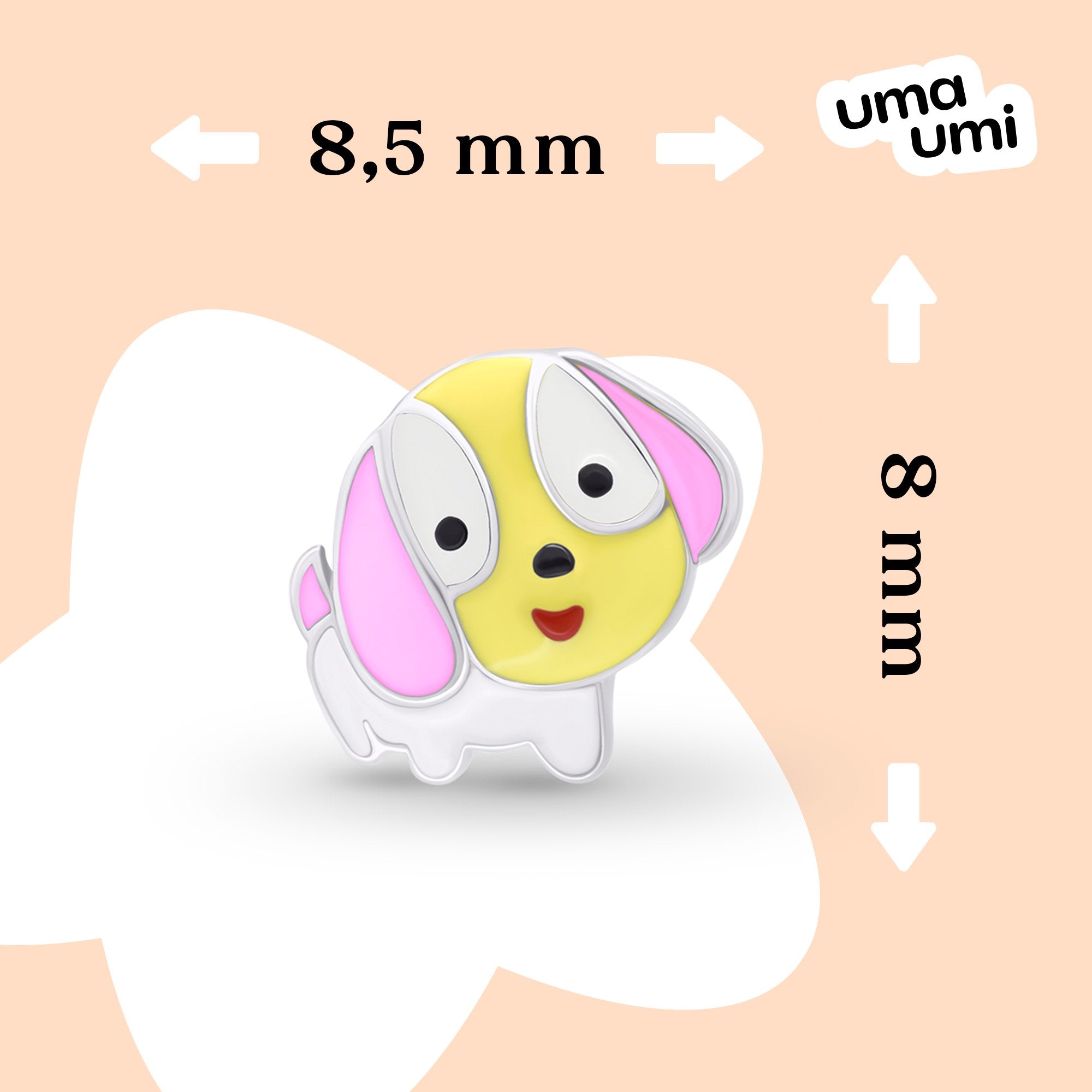 Stud earrings Pink Puppy - UmaUmi