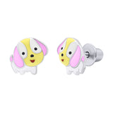 Stud earrings Pink Puppy - UmaUmi