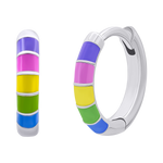 Earrings Rainbow Huggie, d 12 mm
