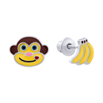 Kolczyki Małpka z bananami