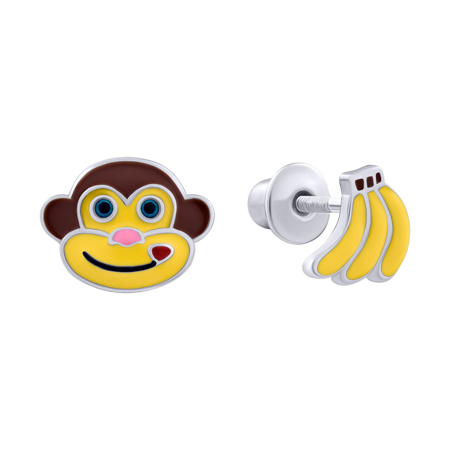 Earrings Monkey with Bananas