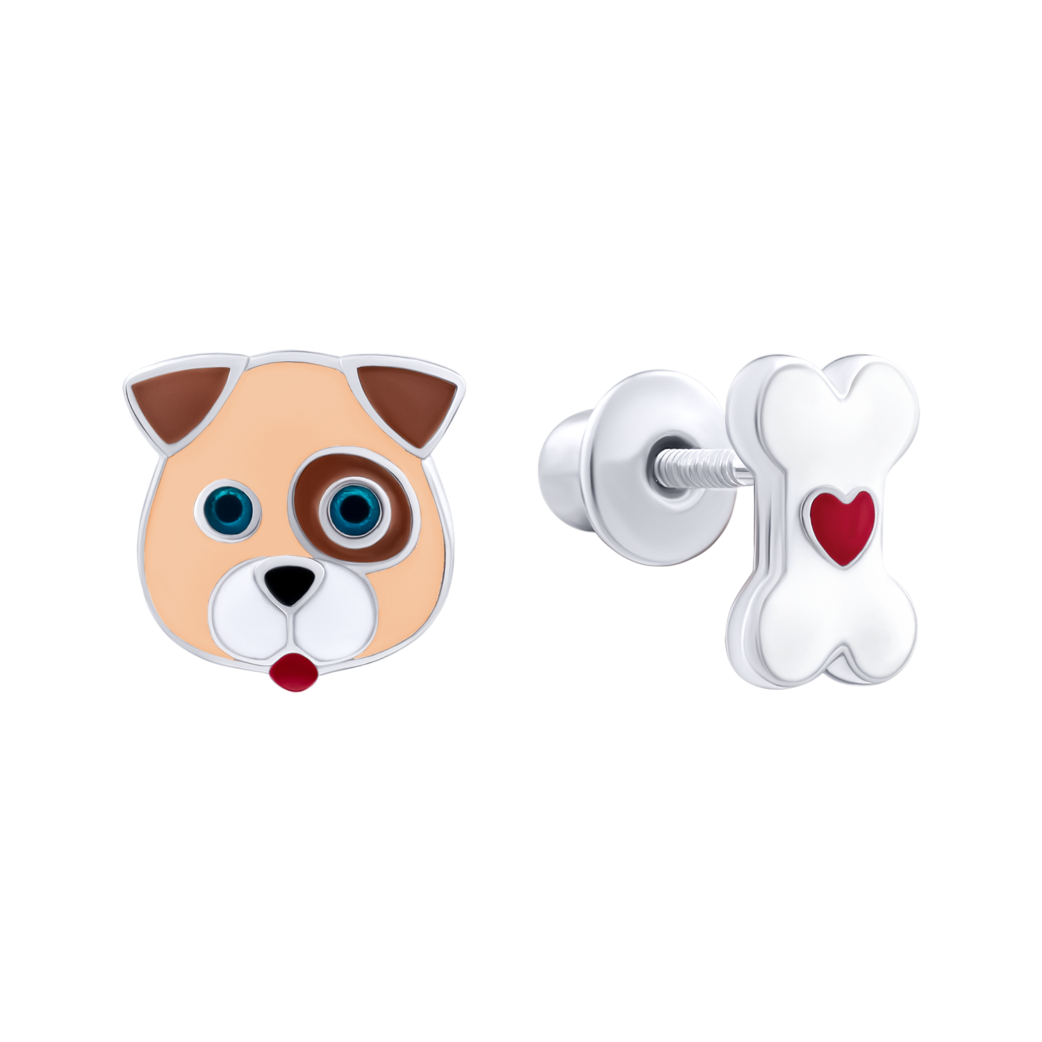 Earrings Puppy with a Bone