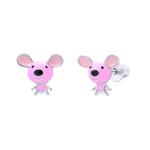 Kolczyki Myszka różowa