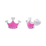 Ohrringe Krone rosa