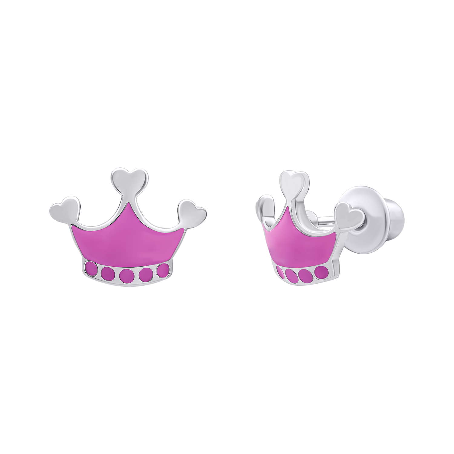 Earrings Pink Crown