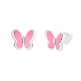 Earrings Pink Butterflies