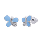 Ohrringe Glänzender Schmetterling blau