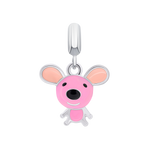 Anhänger Maus mit rosa Emaille