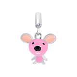 Anhänger Maus mit rosa Emaille