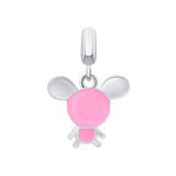 Кулон Мышонок с розовой эмалью