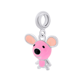 Pendant Mousie with pink enamel