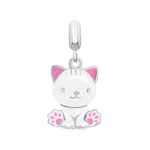 Pendant White Cat with a Paw