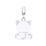 Pendant White Cat with a Paw