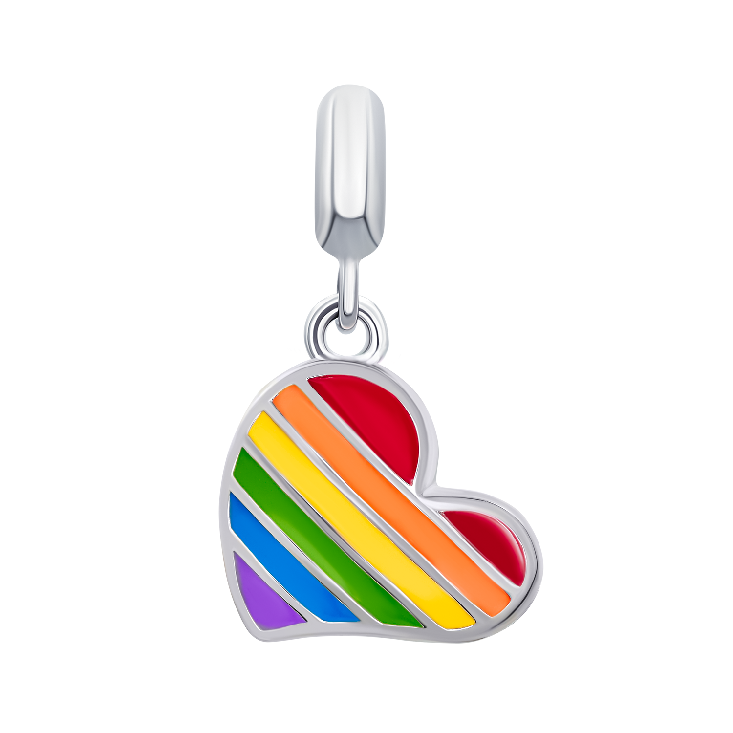 Pendant Colored Heart with colored enamel