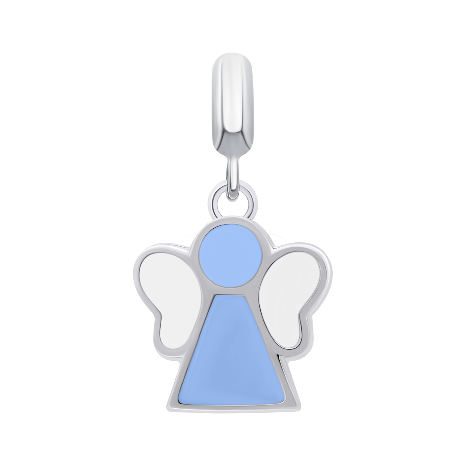 Pendant Angel with blue and white enamel