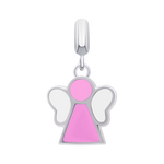 Pendant Angel with pink and white enamel
