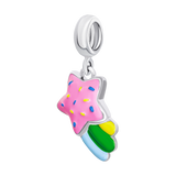 Pendant Pink Comet with colorful enamel