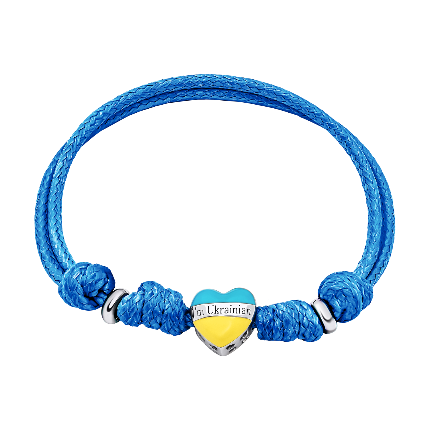 Cord bracelet I'm Ukrainian with a heart