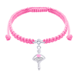 Geflochtenes Armband rosa Ballerina