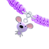 Geflochtenes Armband Maus lila