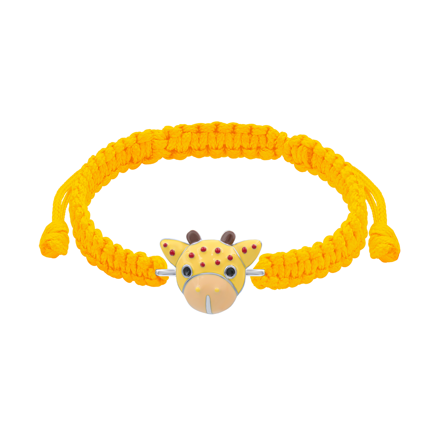 Braided bracelet Giraffe with yellow lace